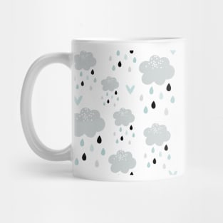 Scandi Rain Clouds - aqua Mug